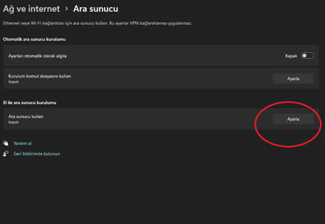 El ile ara sunucu kurulumu